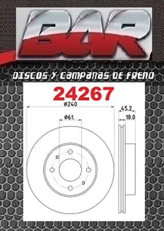 Discos de freno- NISSAN-DATSUN -Sentra 1.6/D/Familiar