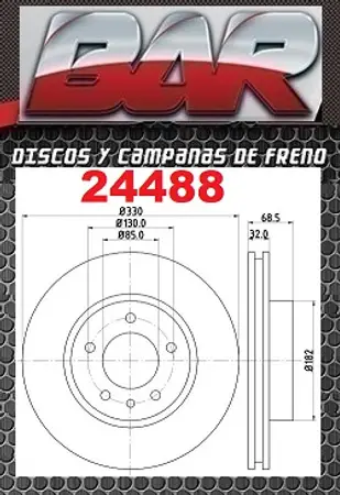 Discos de freno- PORSCHE -Cayenne 3,2 TURBO 17" (955) IZQUIERDO