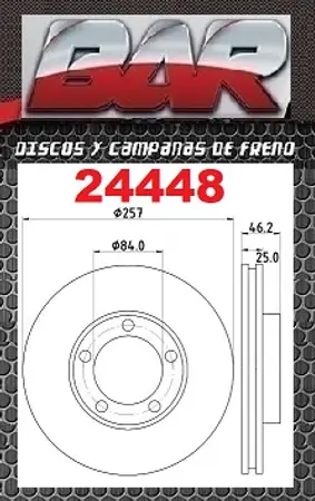 Discos de freno- TOYOTA -Hiace 2,0i / 2,4i / 2,4 Diesel
