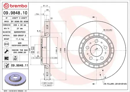 Discos de freno- VOLVO -XC, 2.4 D5.
