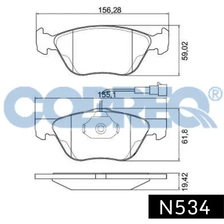 Juego de pastillas de freno- ALFA 145 QUADRIFOGLIO / FIAT MAREA/LANCIA