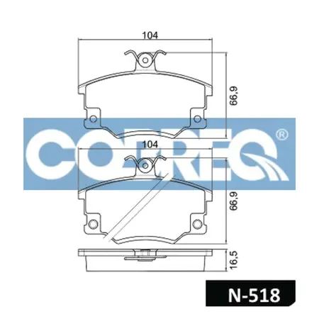Juego de pastillas de freno- ALFA 155-33/FIAT REGATTA-TIPO-UNO/VOLVO 345 79/97