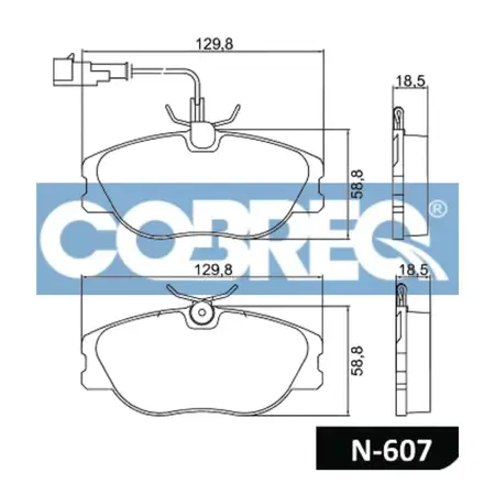 Juego de pastillas de freno- ALFA 155 / FIAT TIPO 2000 (C/SENSOR) 90/94