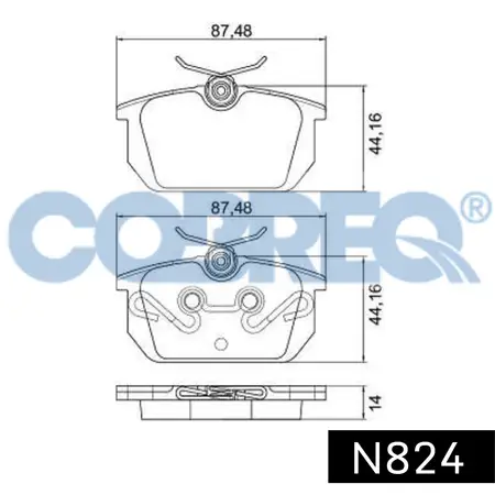 Juego de pastillas de freno- ALFA ROMEO145 (Con Alambre) 96/…