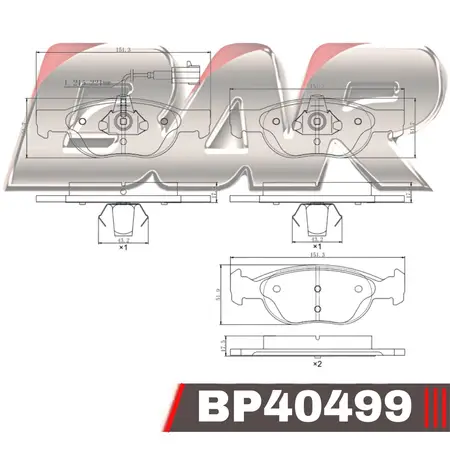 Juego de pastillas de freno- ALFA ROMEO/FIAT/LANCIA 96/