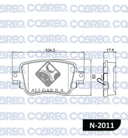 Juego de pastillas de freno- Audi A1 & Q3 2010 >