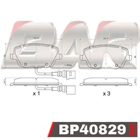 Juego de pastillas de freno- AUDI -A3 1.8 Turbo (c/sensor)(desde Y000001)