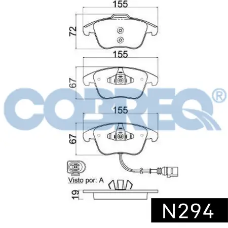 Juego de pastillas de freno- AUDI -A3 Todos los Modelos