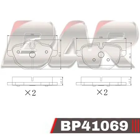 Juego de pastillas de freno- BMW -X3 35i 2.0 - 3.0 V6