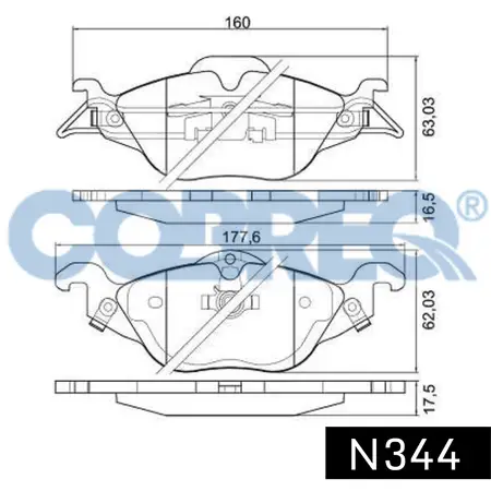 Juego de pastillas de freno- CHEVROLET ASTRA/OPEL ASTRA RODADO 14 98/99