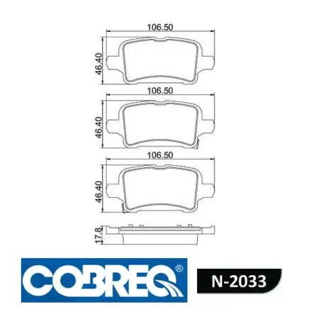 Juego de pastillas de freno- CHEVROLET CRUZE 2016 >