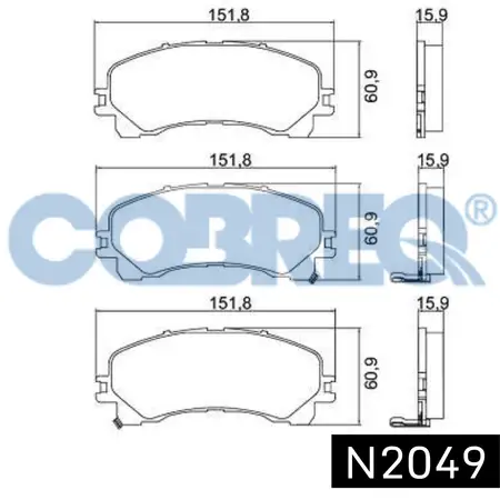 Juego de pastillas de freno- CHEVROLET S-10/INFINITI /X-TRAIL 2017/