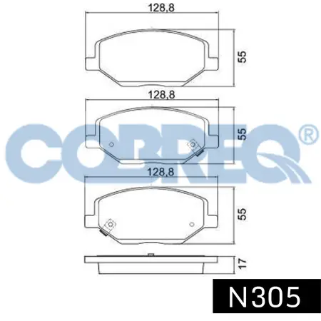 Juego de pastillas de freno- CHEVROLET SPIN 2015 ->