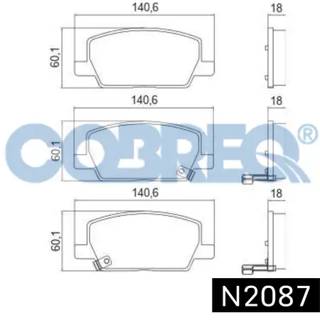 Juego de pastillas de freno- CHEVROLET TRACKER 2017->