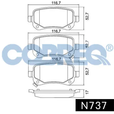Juego de pastillas de freno- CHRYSLER DODGE -CARAVAN III 3.8 V6 09/…