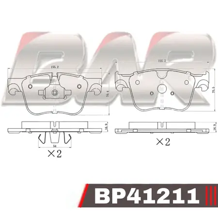 Juego de pastillas de freno- Citroen C4 II Grand Picasso II 13/ Peugeot 308 II 13/ (Disco 304mm diámetro)