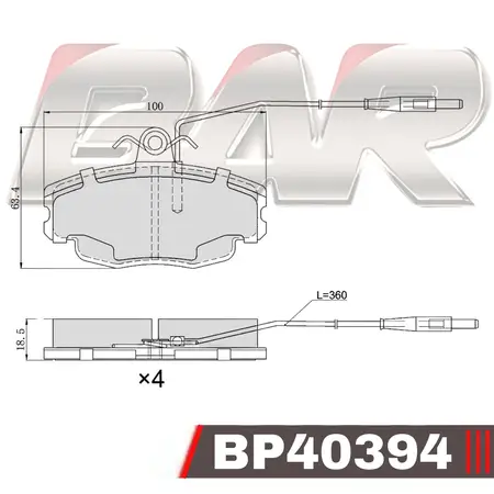 Juego de pastillas de freno- CITROEN ZX 1.4- 1.6- 1.9- (C/4SENS. LARGOS) 90/95