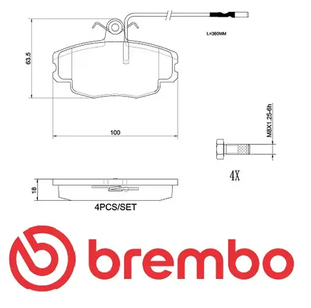 Juego de pastillas de freno- CITROEN ZX 1.4- 1.6- 1.9- (C/4SENS. LARGOS) 90/95