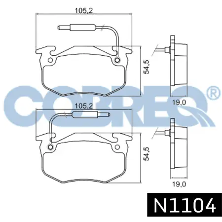 Juego de pastillas de freno- CITROEN ZX/PEUGEOT 306-309/RENAULT CLIO-19 90/96