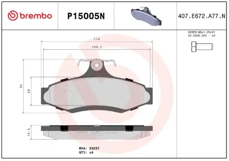 Juego de pastillas de freno- DAEWOO LEGANZA/NUBIRA/LANOS 97/
