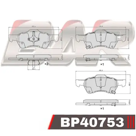 Juego de pastillas de freno- DODGE Caravan 16"-Voyager-Town&Country 01/