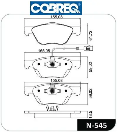 Juego de pastillas de freno- FIAT -BRAVO 1.8 Essence-Absolute-Dualogic 2010/…