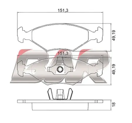 Juego de pastillas de freno- FIAT -FIORINO 08/...