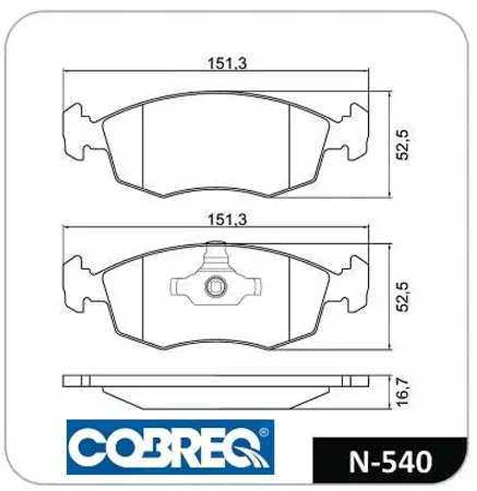 Juego de pastillas de freno- FIAT PALIO 07>/ SIENA 07>/ IDEA 07>/ PUNTO 07>/ 500 07>