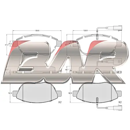 Juego de pastillas de freno- FIAT STILO 1.8 16v 2002/...