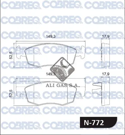 Juego de pastillas de freno- FIAT -STRADA 1.3 - 1.4 (con Placa Antirruido) 2020/…