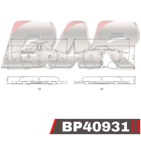 Juego de pastillas de freno- FORD KUGA-FOCUS-ECOSPORT / VOLVO C30-S40-V50 / PEUGEOT 508 / MAZDA 5