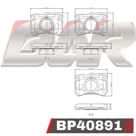 Juego de pastillas de freno- FORD/MAZDA CAPRI-LASER / 323 (CON SALIENTE EN EL RESPALDO)