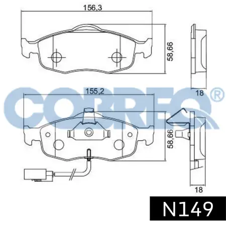 Juego de pastillas de freno- FORD MONDEO CON SENSOR 93/95