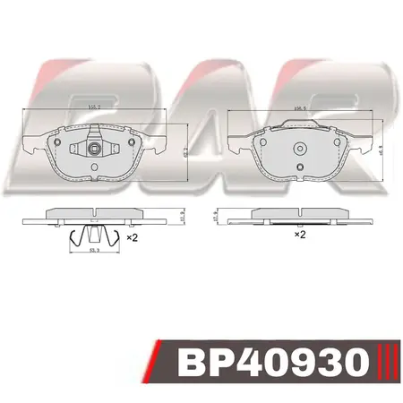 Juego de pastillas de freno- FORD -RANGER 2.2 - 2.5 - 3.2 4WD LIMITED 2012/…