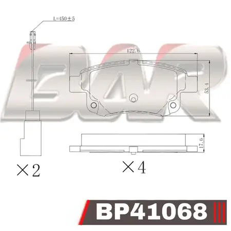 Juego de pastillas de freno- FORD -RANGER 2.2 - 2.5 - 3.2 4WD LIMITED 2012/…