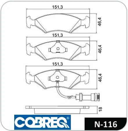 Juego de pastillas de freno- FORD SIERRA - ESCORT 1 CABLE FINA