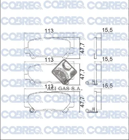 Juego de pastillas de freno- HONDA PILOT / CHEVROLET TRAILBLAZER / TOYOTA HIACE 2.8 2019 ->