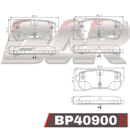 Juego de pastillas de freno- HYUNDAII30 1.4 / 1.6 / 2.0
