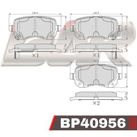 Juego de pastillas de freno- JOURNEY 2.0 - CHRYLER : TOWN / GRAND VOYAGER