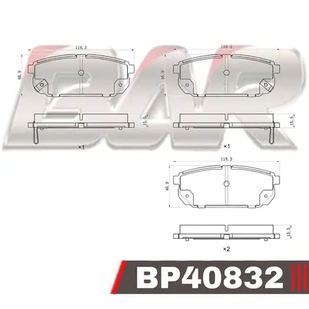 Juego de pastillas de freno- KIA Sorento 02/