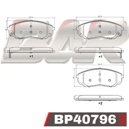 Juego de pastillas de freno- KIA Sorento 2.4-2.5-3.5 02/