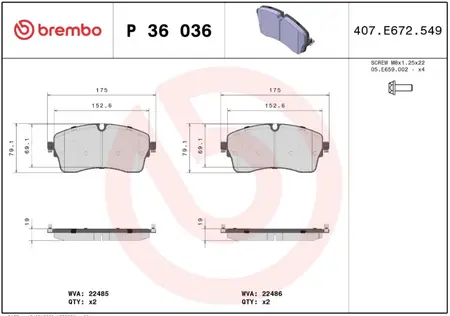 Juego de pastillas de freno- LAND ROVER / RANGE ROVERDiscovery 2.0 Sport - 3.0 2016/…