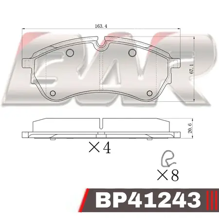 Juego de pastillas de freno- MAN TGE - VW CRAFTER - VW DELIVERY 2016 ->