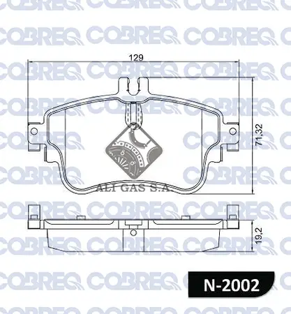 Juego de pastillas de freno- Mercedes Benz Clase A Clase B 2012 > sin sensor
