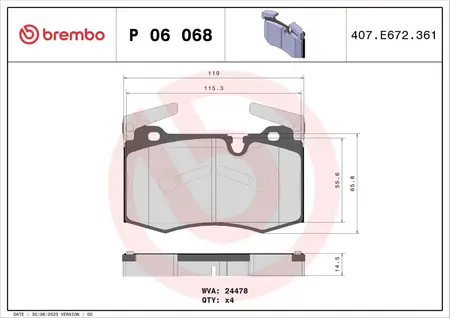 Juego de pastillas de freno- MINI COOPER