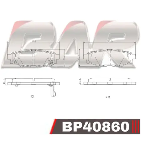 Juego de pastillas de freno- MITSUBISHI -L200 IV