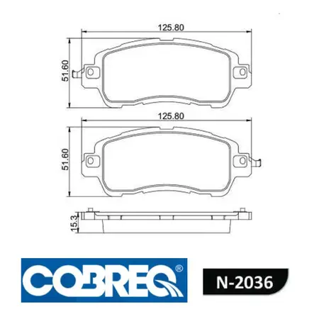 Juego de pastillas de freno- NISSAN KICKS 1.6S / 1.6SL 2017 >