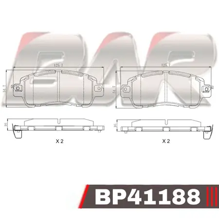 Juego de pastillas de freno- NISSAN KICKS 1.6S / 1.6SL 2017 >