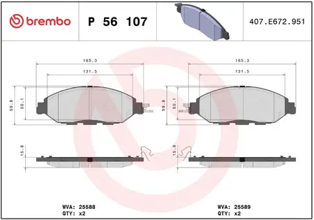 Juego de pastillas de freno- NISSAN -MURANO III 2.5 dCi - 3.5 V6 2012/…