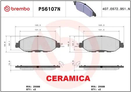 Juego de pastillas de freno- NISSANMURANO III 2.5 dCi - 3.5 V6 2012/…